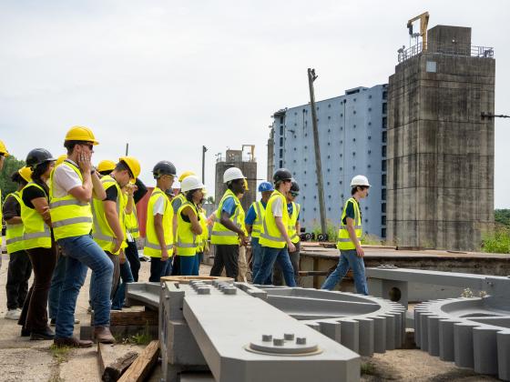 Students in construction zone.